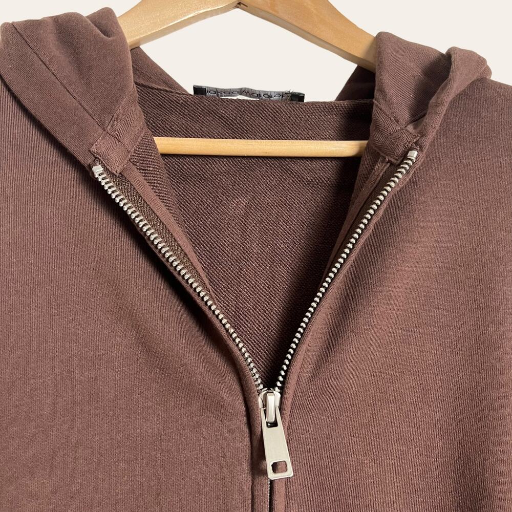 Naked Wardrobe Men’s The Zipped Up Hoodie in Chocolate Brown NEW - Picture 2 of 5